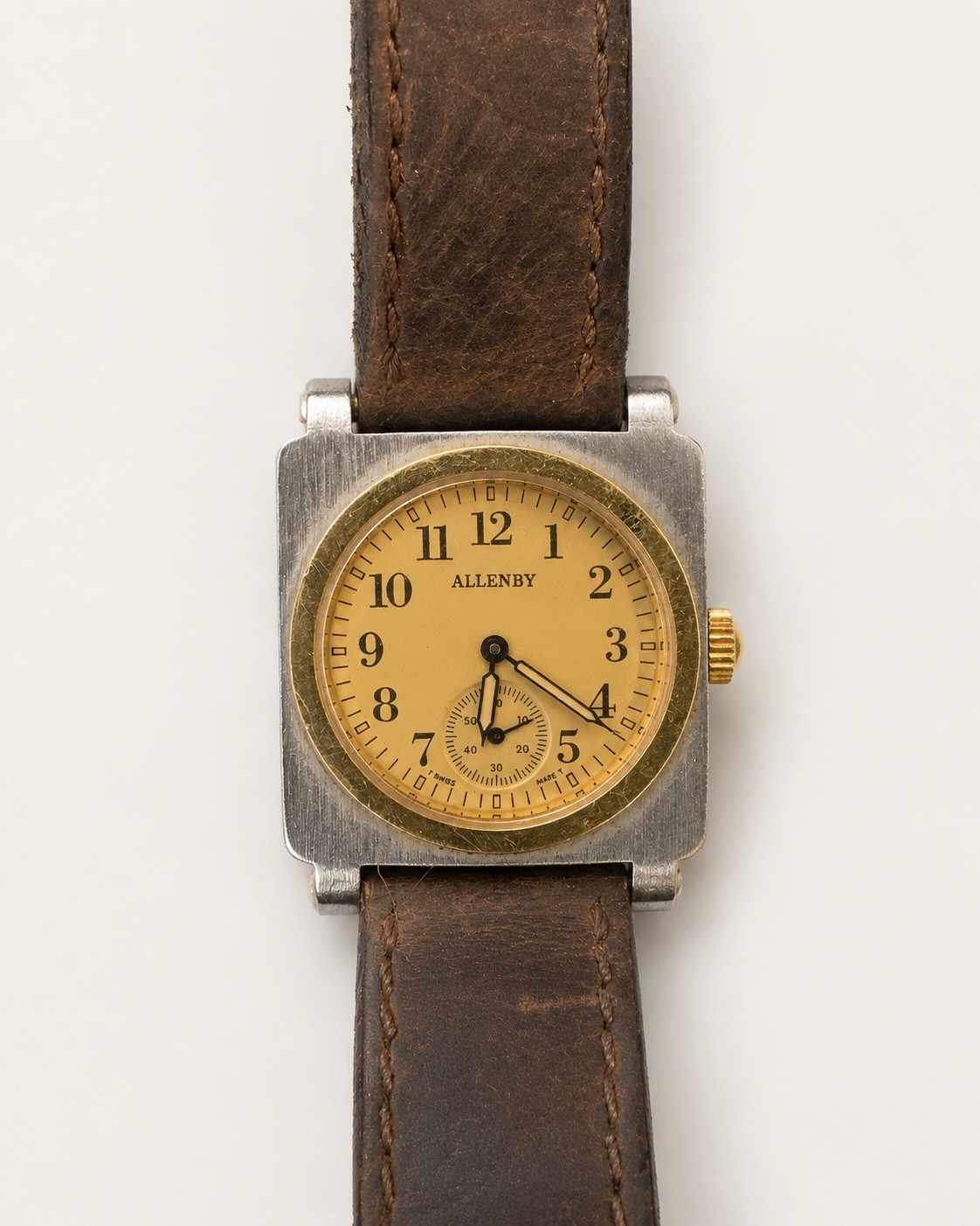 30mm Allenby 94214 Savannah 15J Men’s Quartz Wristwatch Steel & Gold Tone
