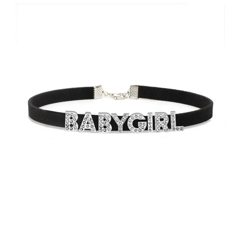 Custom Letters FEMBOY Choker Necklace Customized Name Collar Suede Leather V6