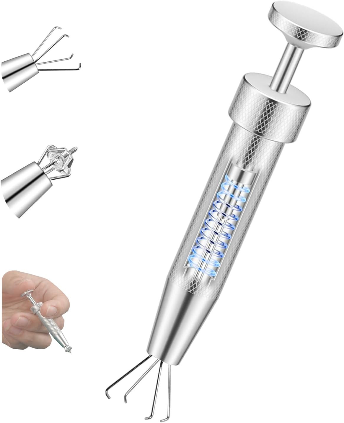 Anti Slip Piercing Ball Grabber Tool 4 Claw Jewelry Picker Stainless Steel Tool