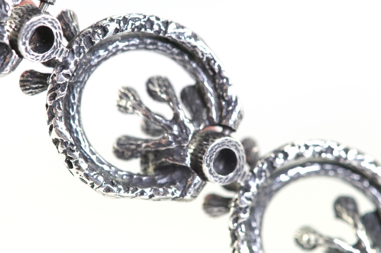 Floral Sterling Silver (925) Link Bracelet, with Rhodochrosite, Floral, L: 19cm