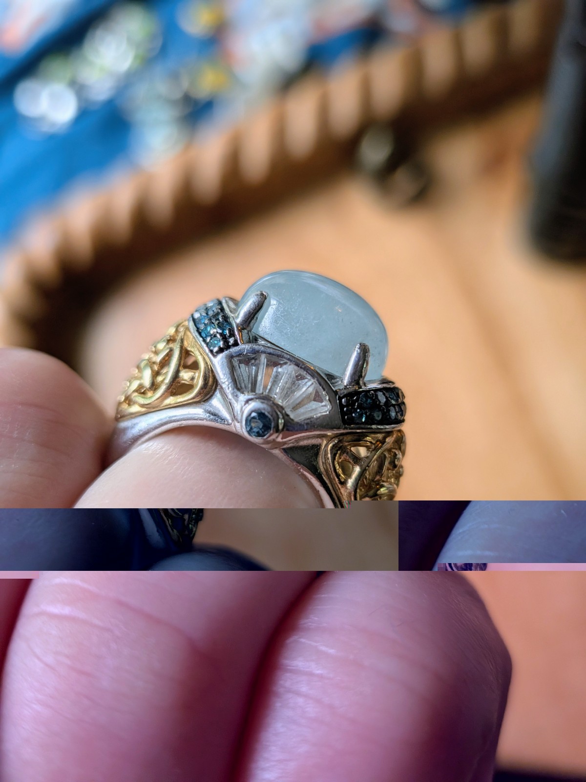 Victoria Wieck Cabochon Cocktail Ring Size 6
