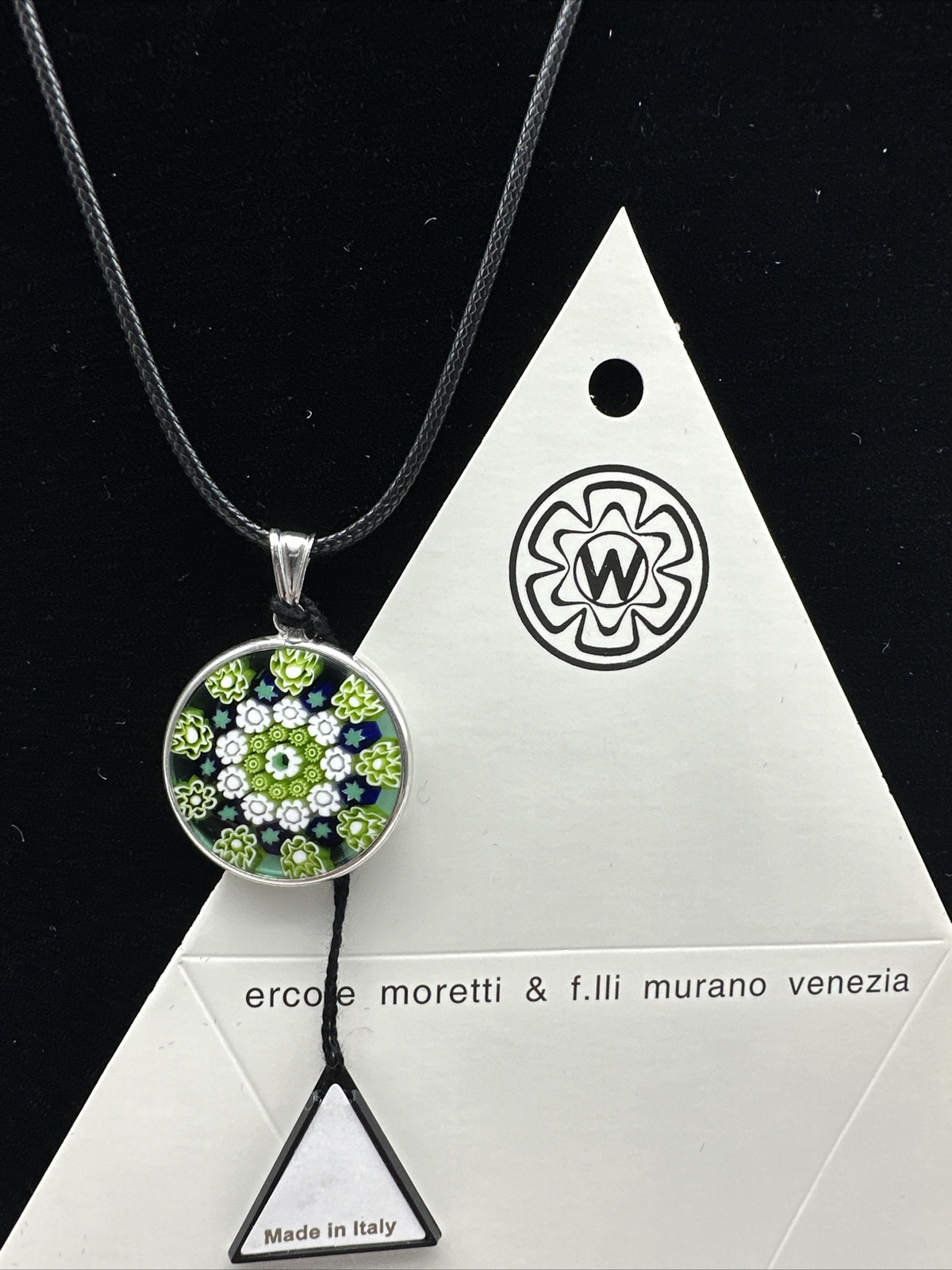 Murano Venetian Glass Pendant Necklace 25mm Abstract Art Jewelry (MZ-22)
