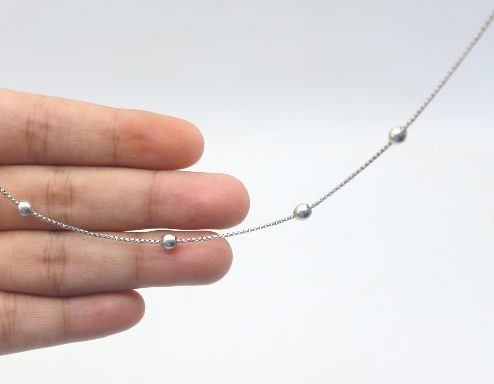 4.55 Grams 925 Sterling Silver Adjustable Delicate Chain No Stone Daily Wear