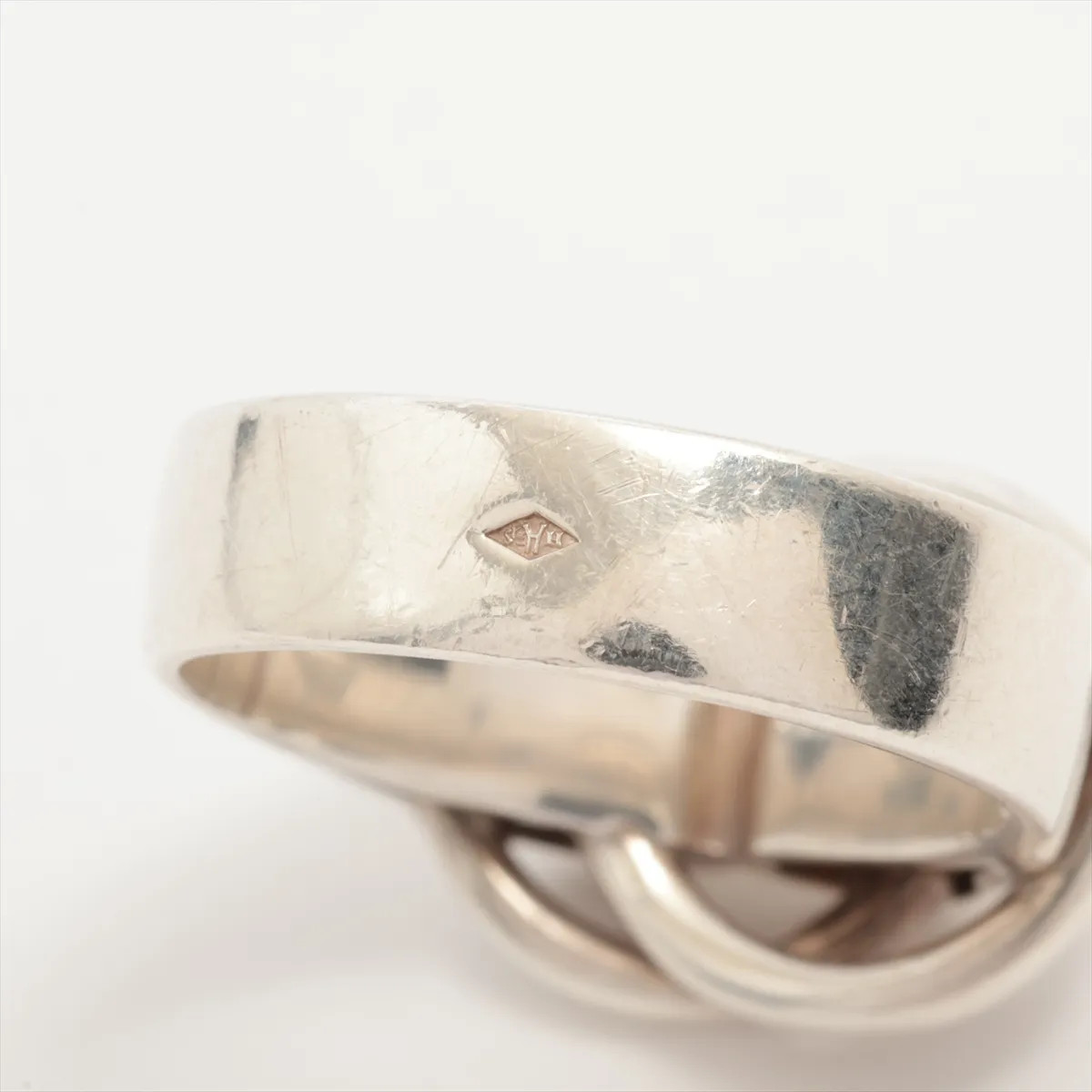 Hermès Deux Anneaux Ring 51 925 5.9g Silver