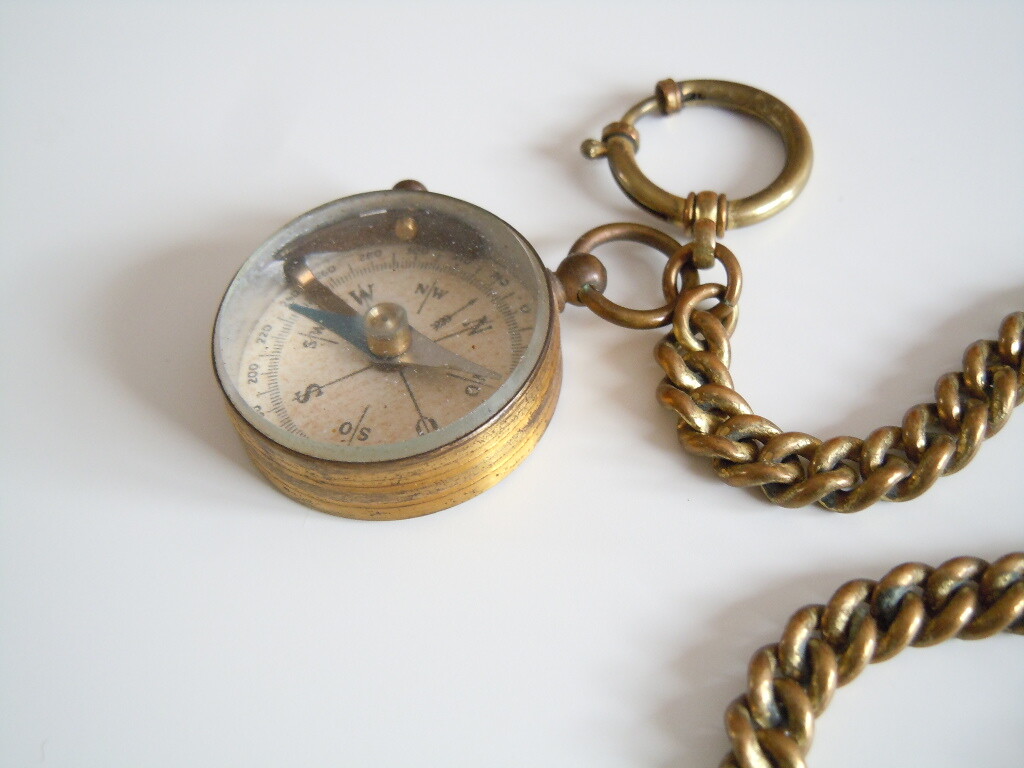 Watch Chain Pocket Compass Pendant 42.0 G/25.5 Cm