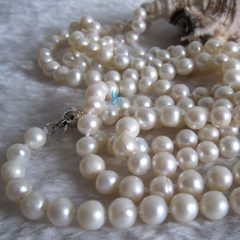 52″ 5-7mm White Cultured Freshwater Pearl Necklace Off Round Jewelry
