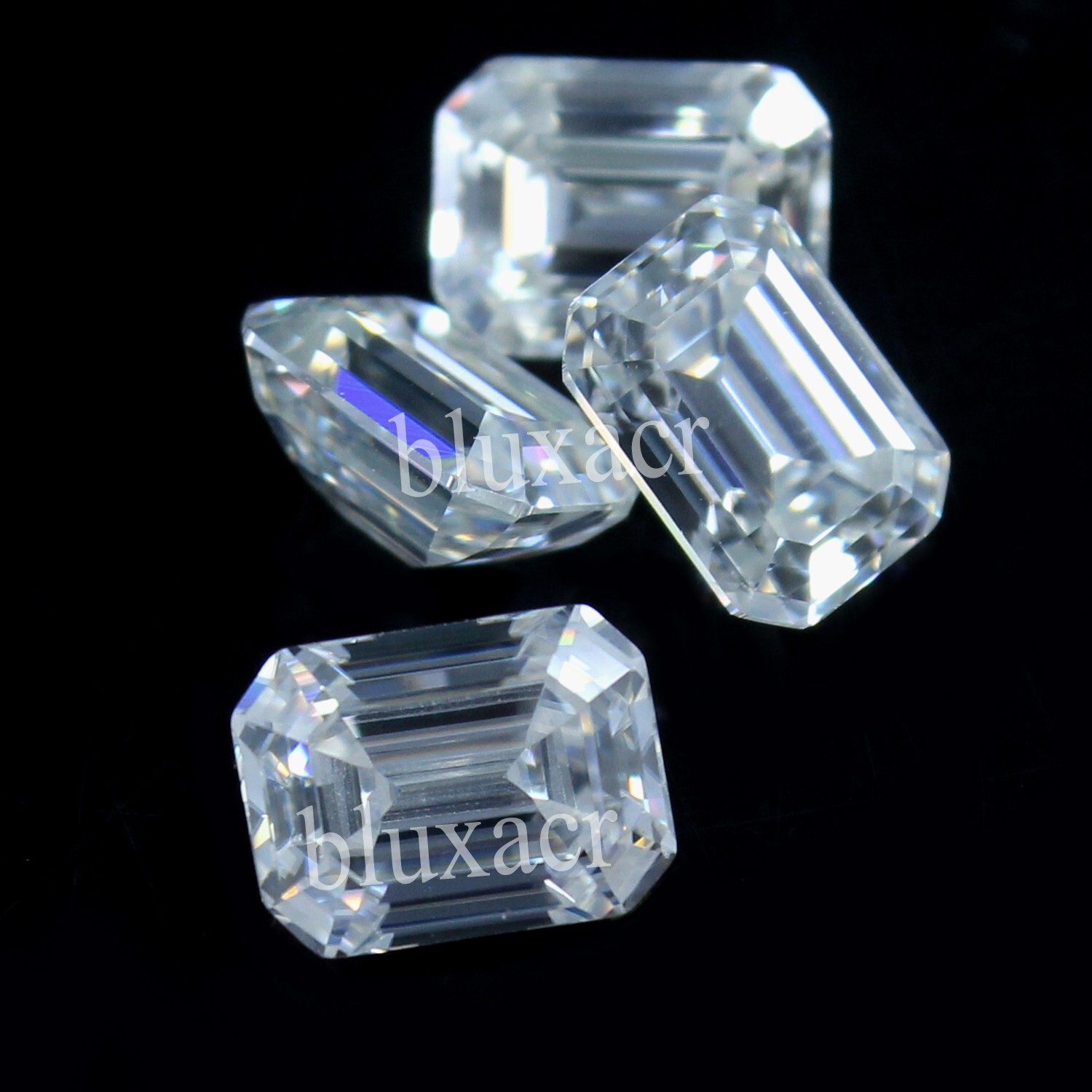Natural D Color VVS1 Excellant Cut 4.5×3.5 MM Emerald White Diamond 4 Pcs Lot