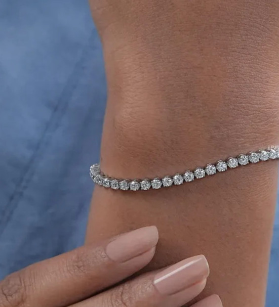 Best Quality Limited Sale !Round Natural Diamond Tennis Bracelet 14k White Gold