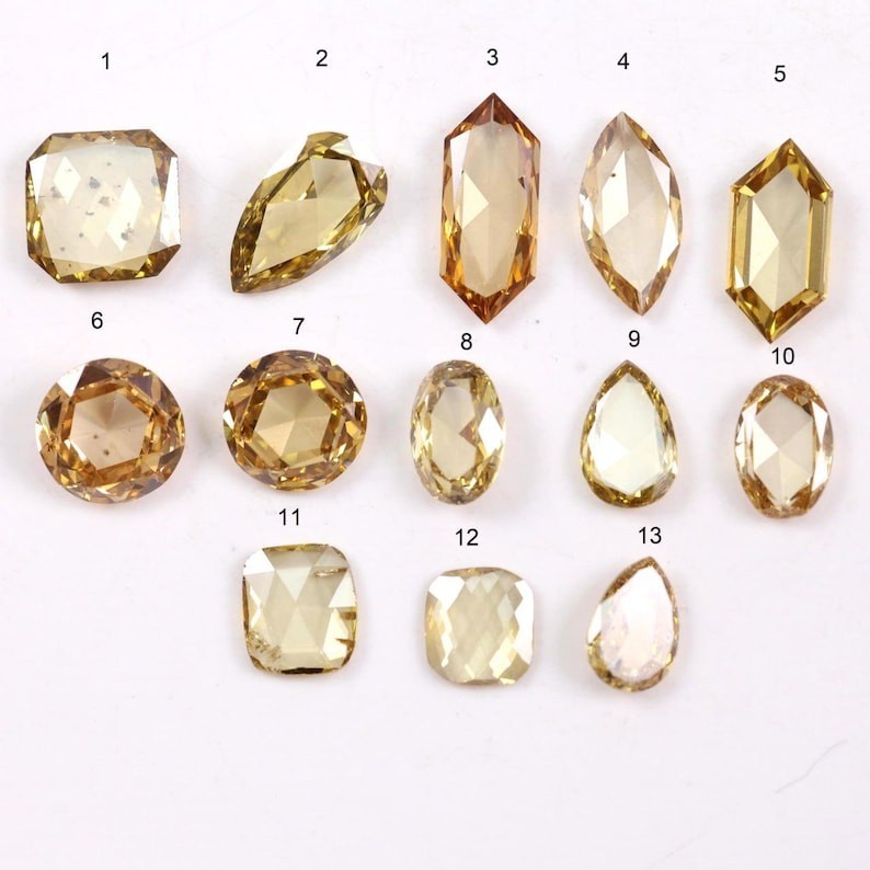 Mixed Shape Champagne Yellow Lab Diamond Loose Sustainable Stone For Fine Ring