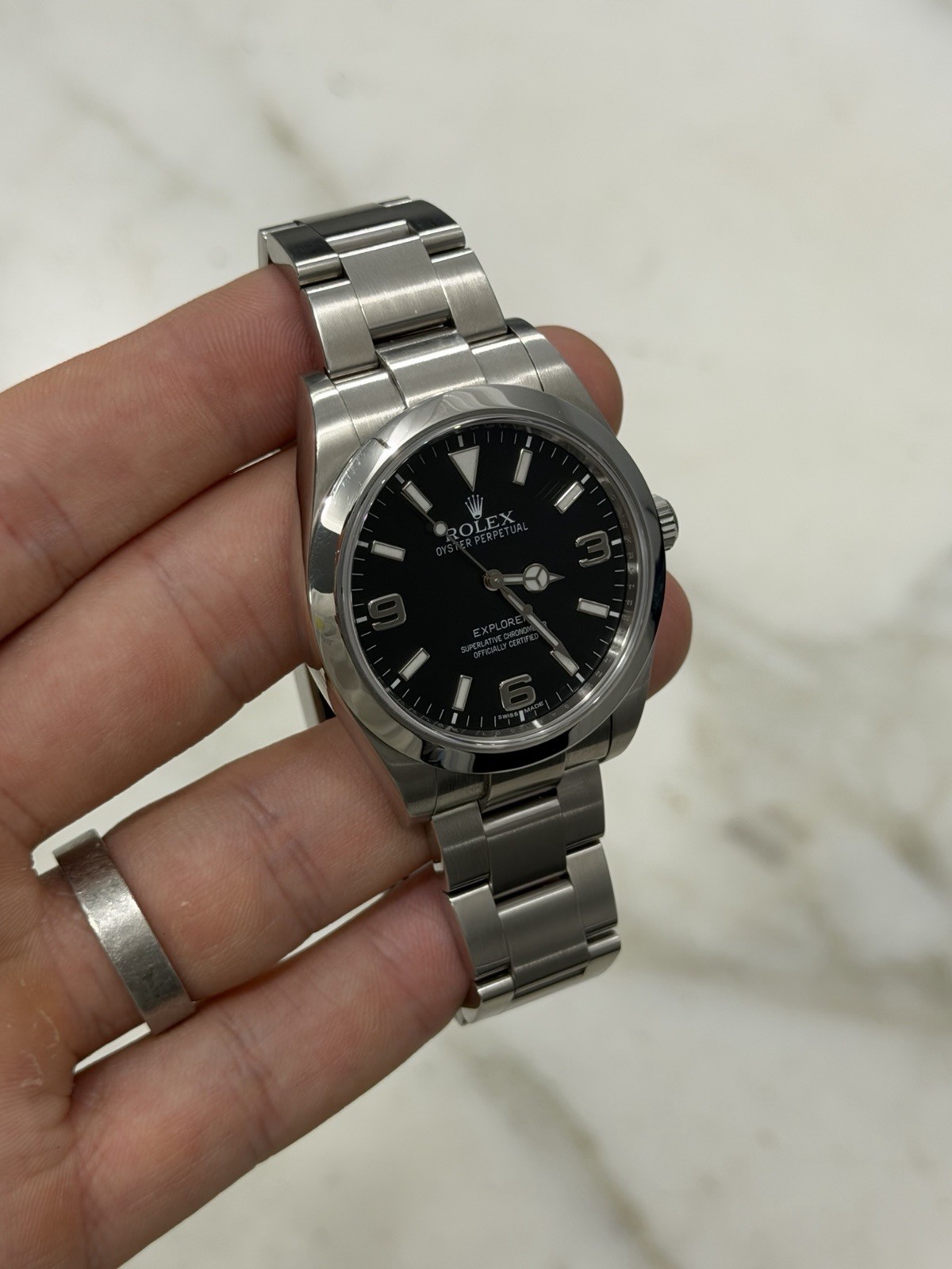 2012 Rolex Explorer Stainless Steel 39mm MK1 Auto Men’s Watch 214270 W/ Card