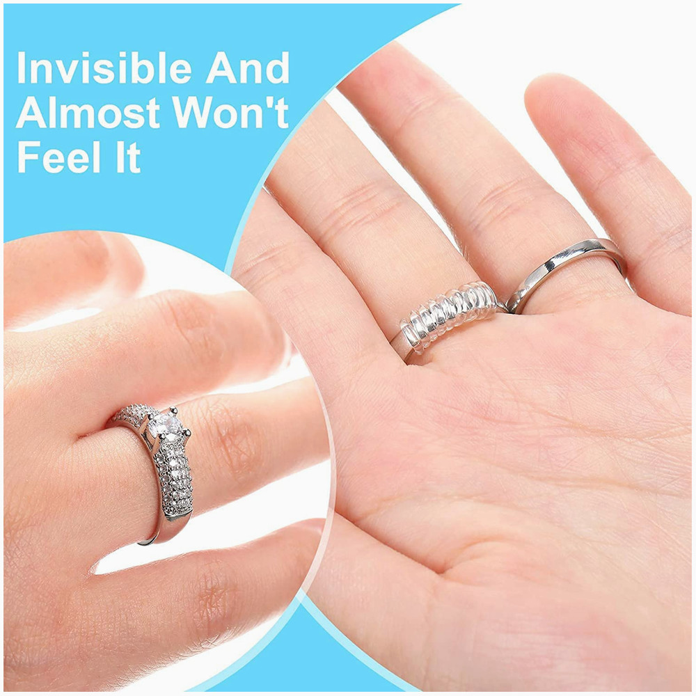 16Pcs Ring Size Adjuster Invisible Clear Ring Sizer Jewelry Fit Reducer Guard US