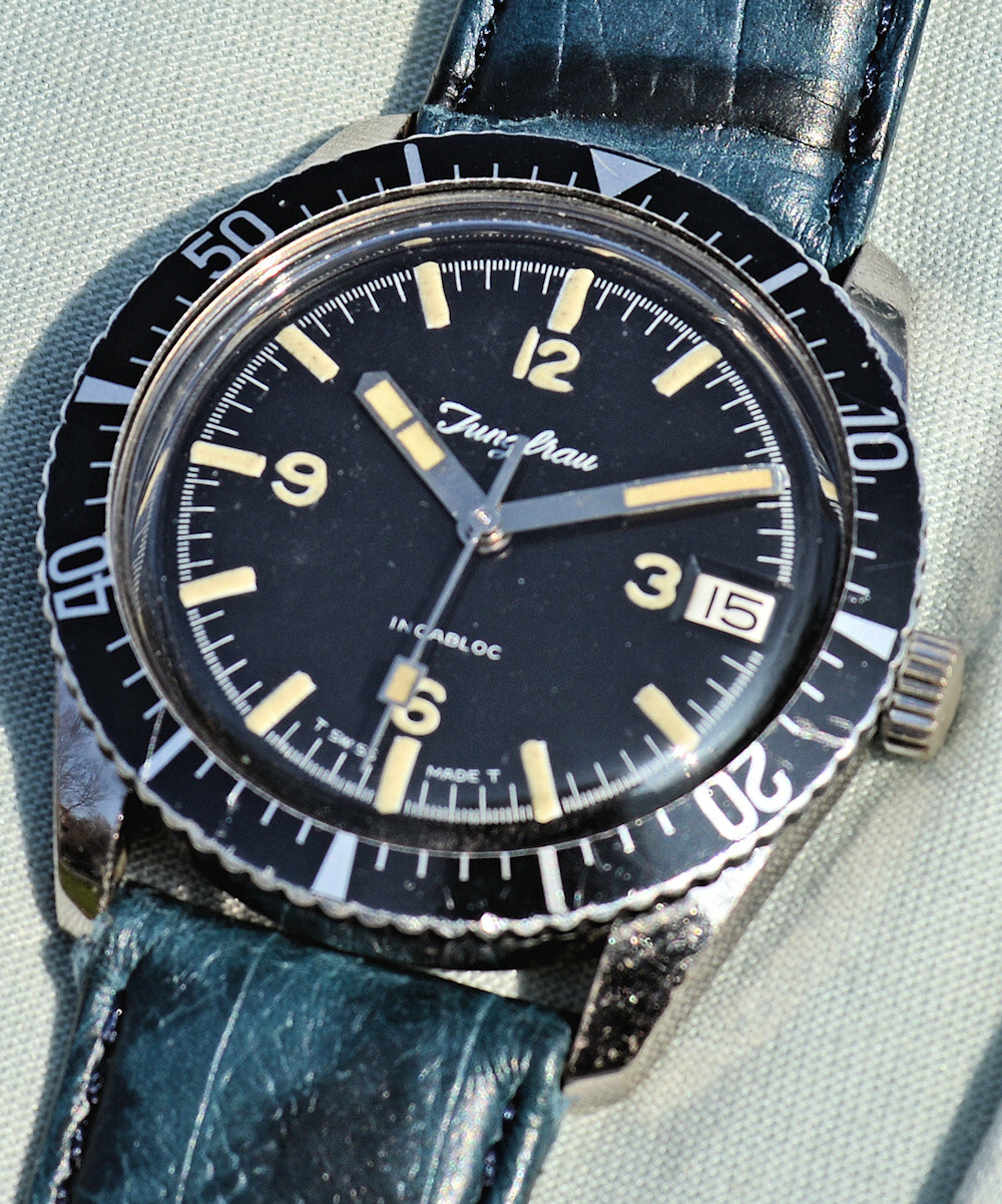 Orologio Jungfrau DIVER SUB 600 feet anni ’70 con ghiera girevole revisionato