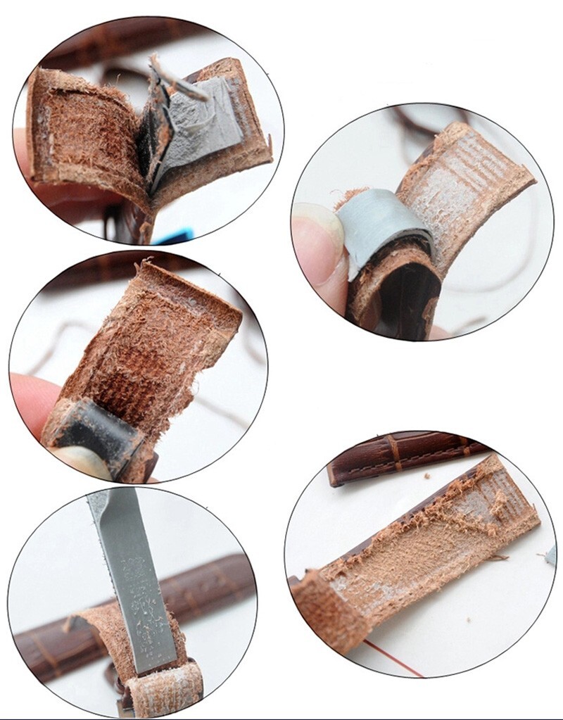 Correa De Reloj De Piel De Becerro AutéNtica Pulsera Con PatróN De Cocodrilo
