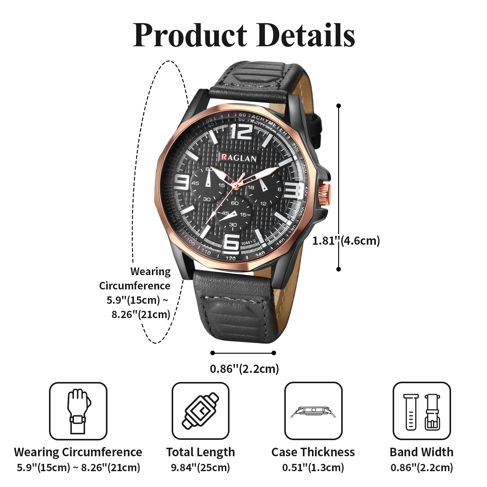 Casual Business Mens Easy Reader Big Dial Leather Band Quartz Analog Wrist Watch