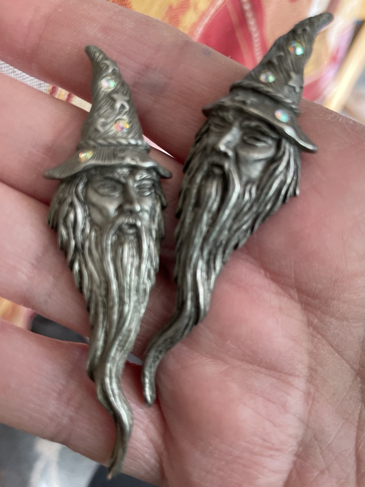 JJ Jonette Merlin earrings with A.B. rinestones
