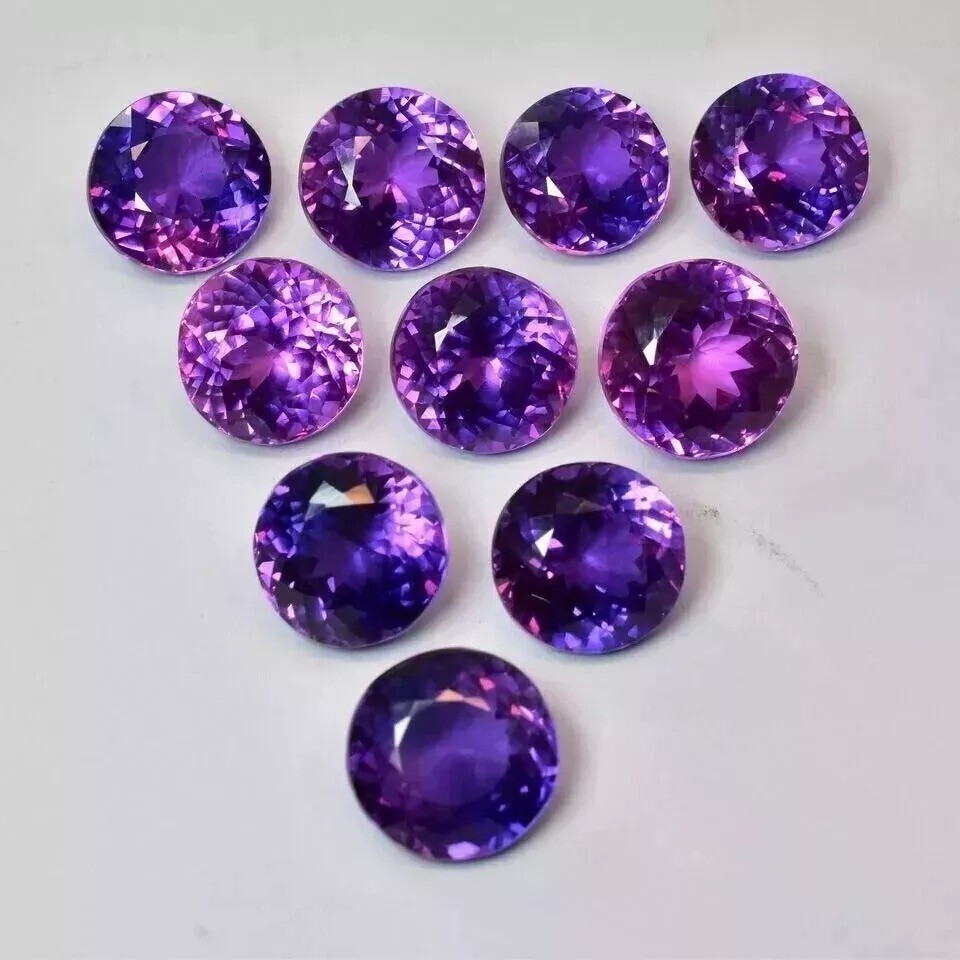 Purple Blue Sapphire Round Lot Sri Lanka 102 Ct 10 Pcs Natural Loose Gemstone