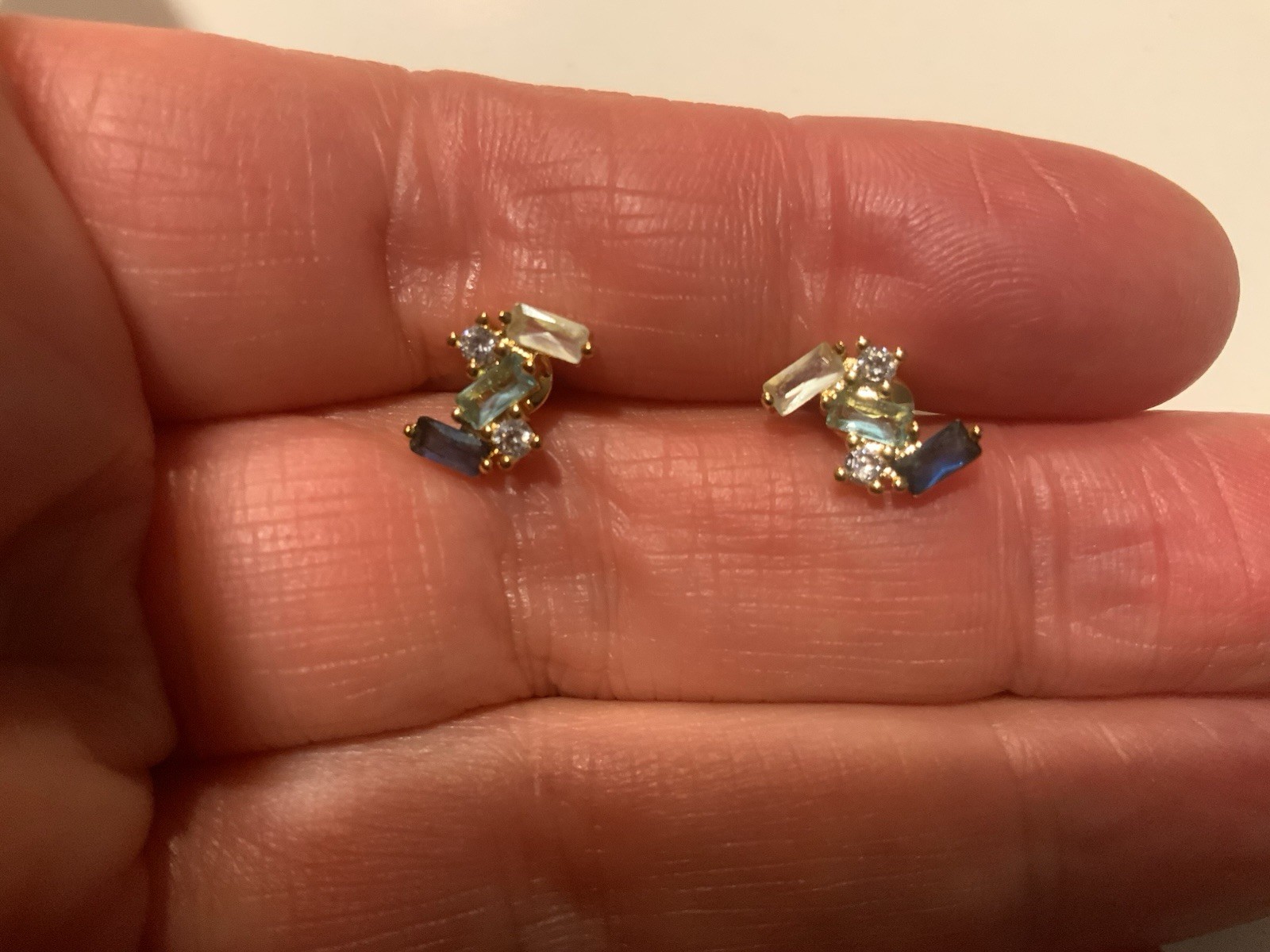 Art Deco Geometric Crystal Museum Missoma Modern Art Earrings Gold Stud CZ Boho