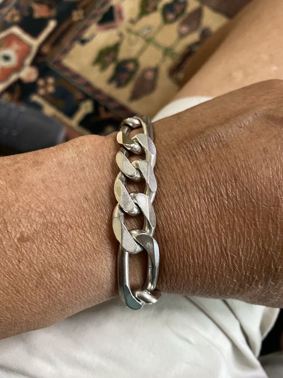 Figaro 8” Sterling Silver Bracelet Italy 60gms