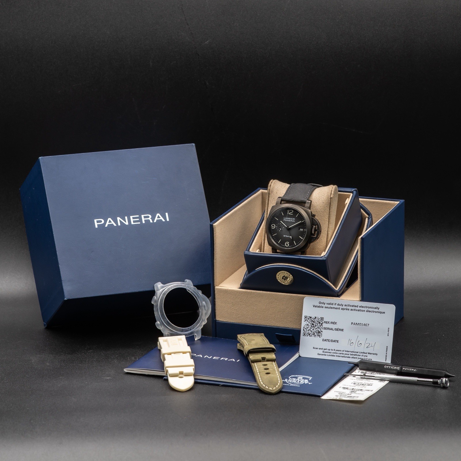 Panerai Luminor Bitempo PAM01467 NYC Boutique Ed. 44MM Black Titanium -Comp. Set