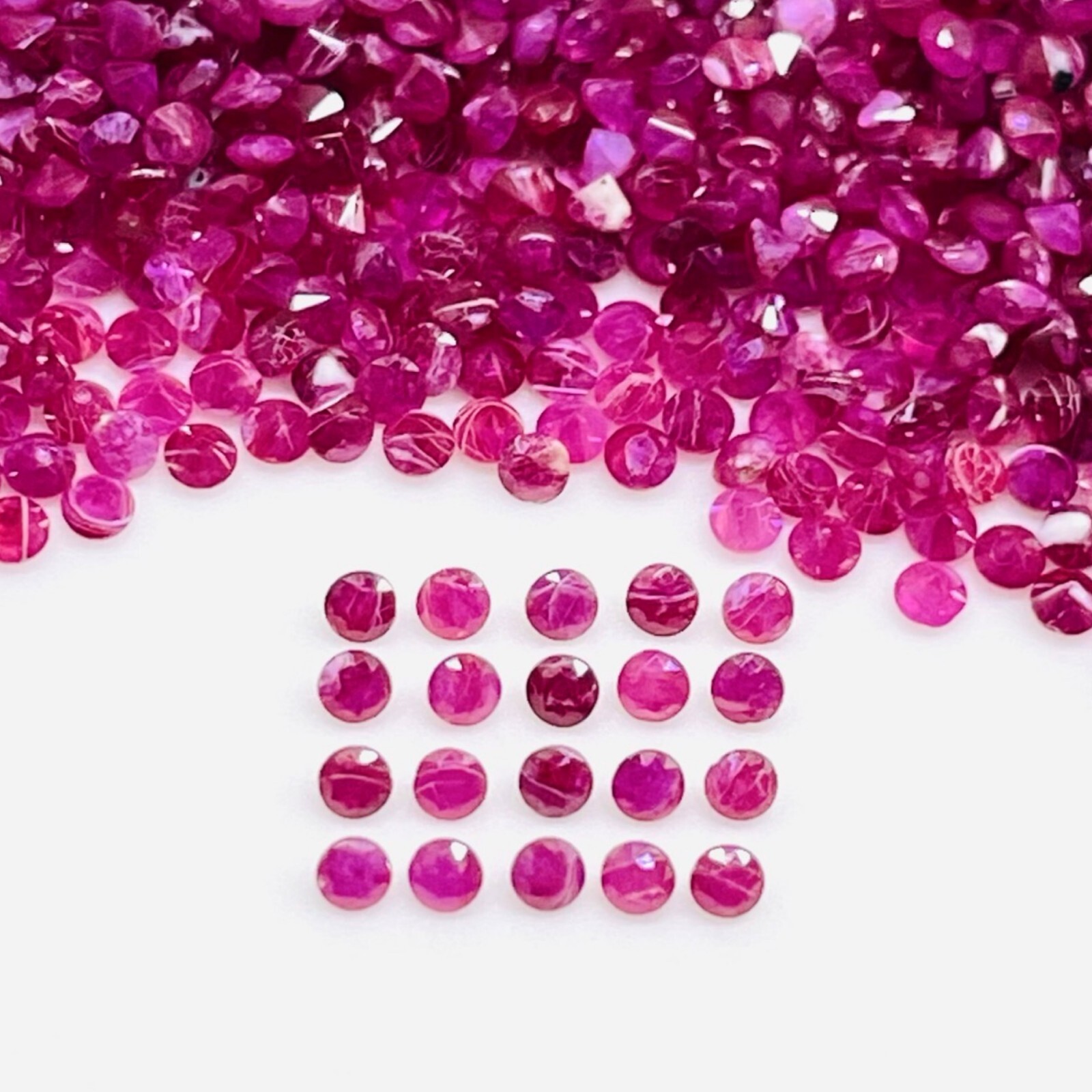 100 Pcs Natural Ruby 1.4mm Round Cut Rich Red Loose Gemstones Wholesale Lot