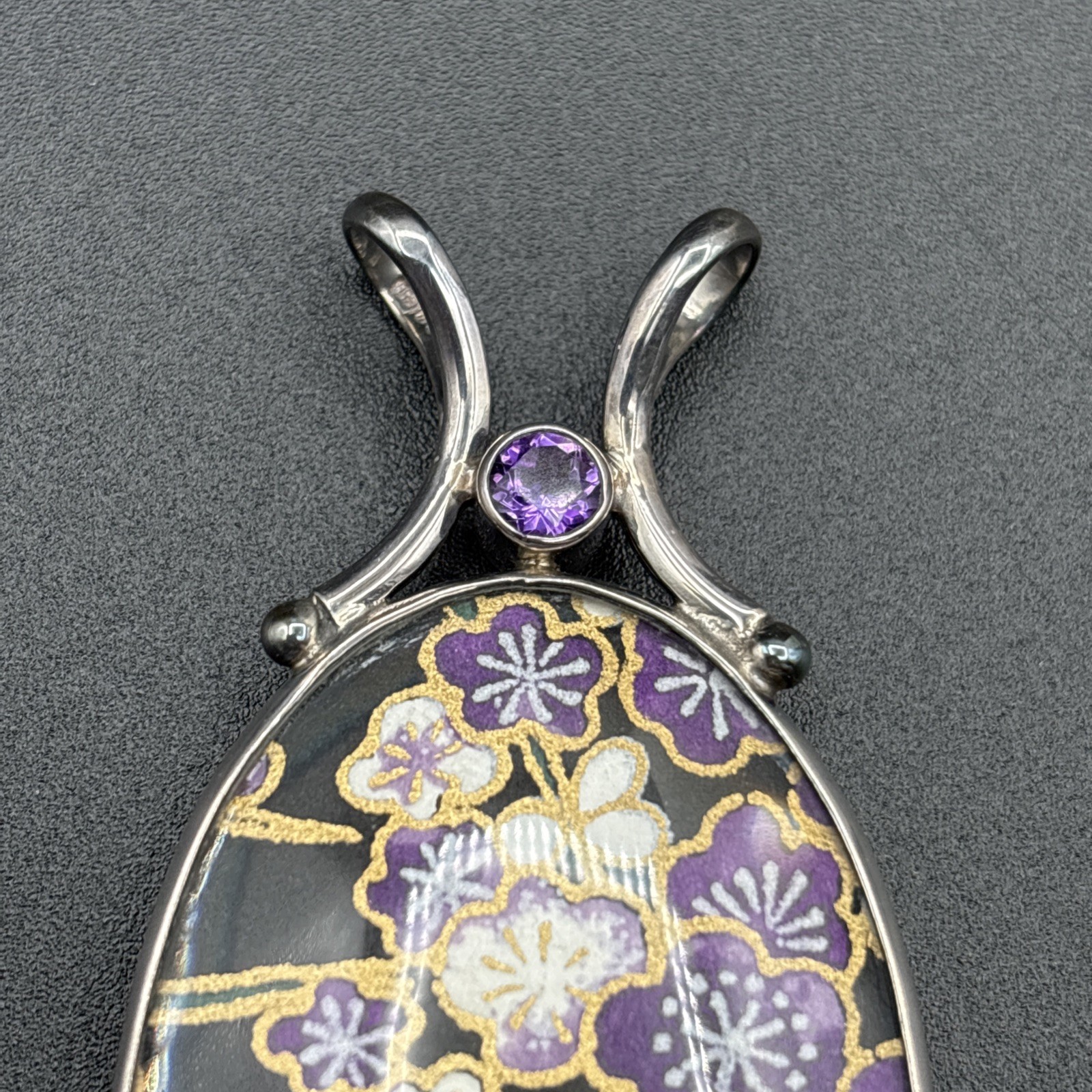 BEAUTIFUL Sajen Sterling .925 Patterned Double Sided Pendant 2.5″