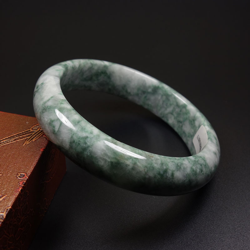61mm Certified Grade A 100% Natural Green Jadeite Jade Bracelet Bangle Z07053