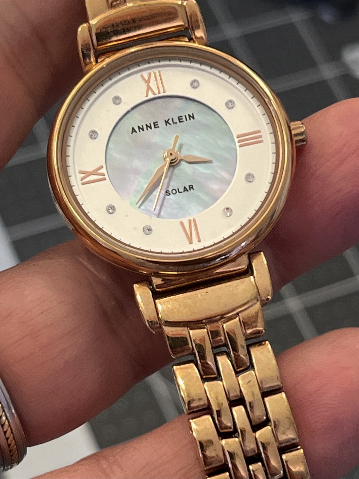 Anne Klein Considered AK/3630 Ladies Gold Metal Analog Solar Powered Watch