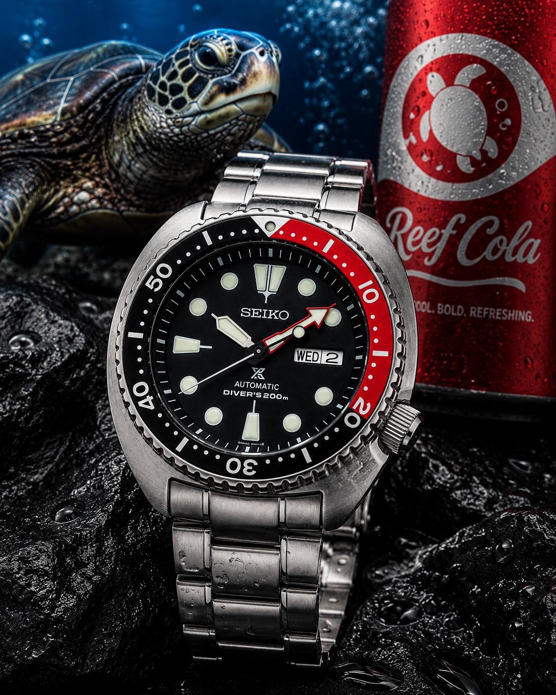 Seiko Prospex Turtle SRP789J1 “Coke” Black Automatic Diver 200m 4R36 Box Papers