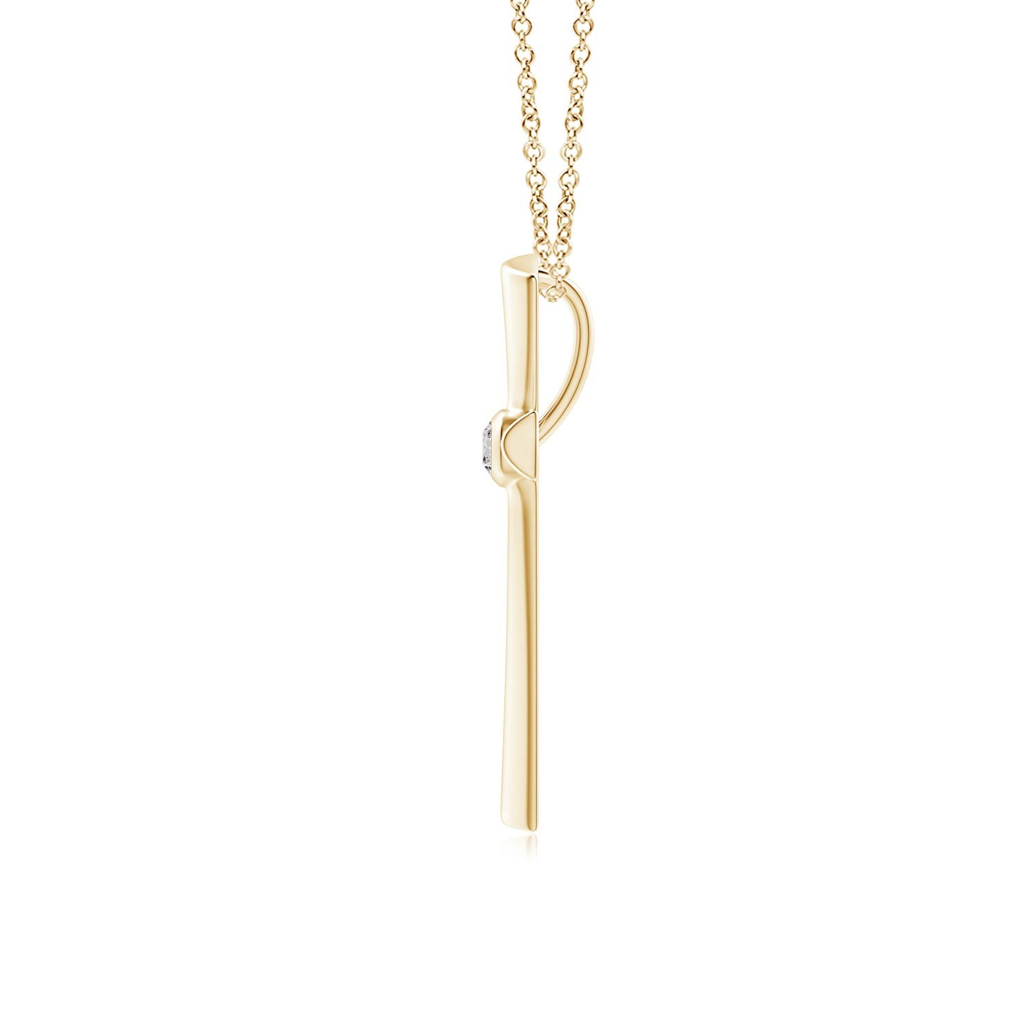 ANGARA Natural Diamond Cross Pendant Necklace in 14K Yellow Gold with 18″ Chain