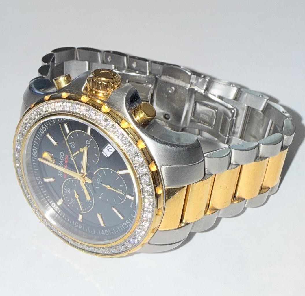 MOVADO MENS SERIES 800 TWO TONE CHRONOGRAPH LAB GROWN DIAMOND WATCH