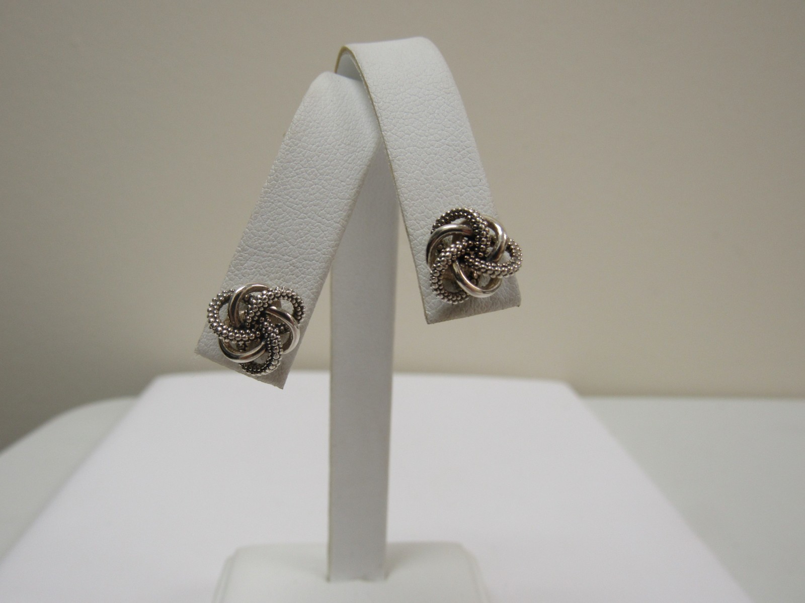 Designer LAGOS Sterling Silver Love Knot Stud Earrings