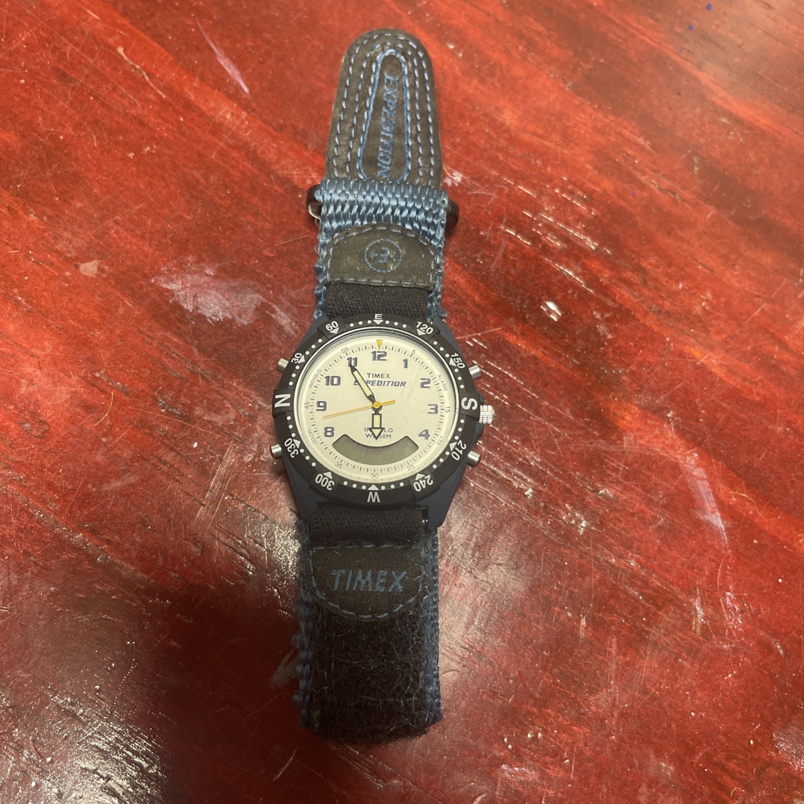 Timex Expedition Indiglo Compass Bezel WR 50m Quartz Blue Nylon Strap