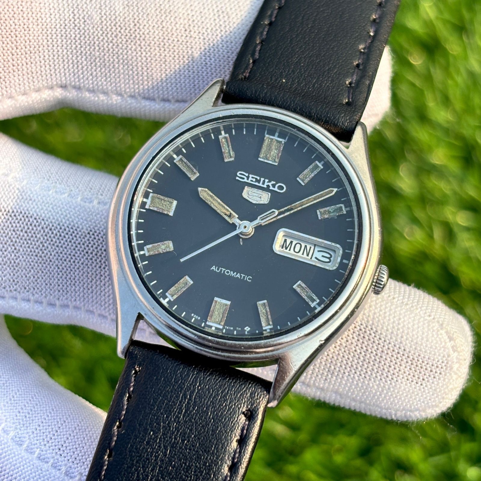 Vintage Seiko 5 Matte Black Dial Automatic Japan Made Men’s Watch 6309-7320