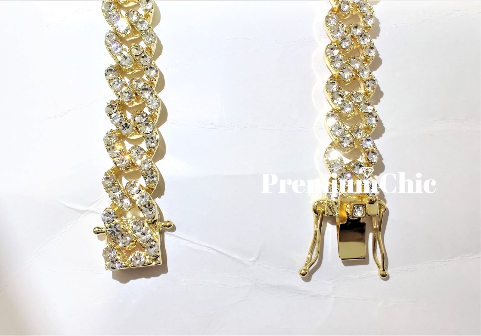 Miami Cuban Designer Link CZ Chain or Bracelet FULLY ICED Gold Plated Jewelry