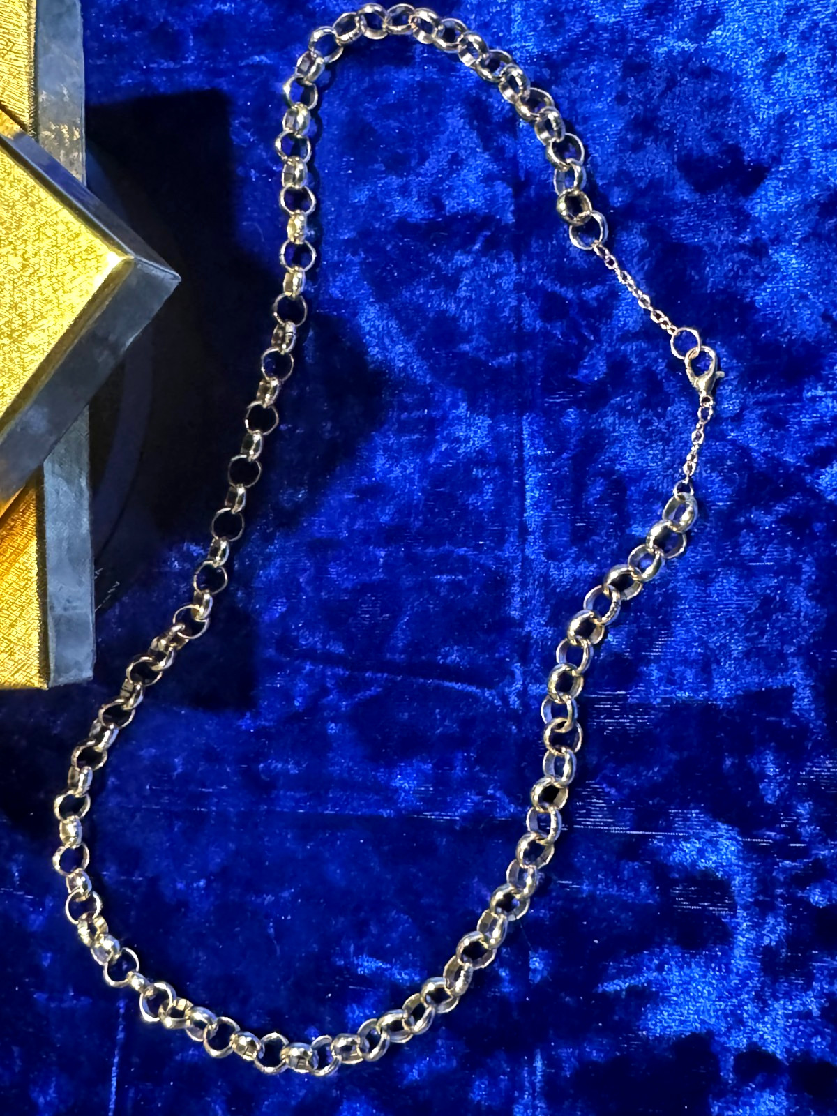 Rollo Chain Tennis Necklace Durable Light Gold (Like KC Gold) Plated 8mm 22″+