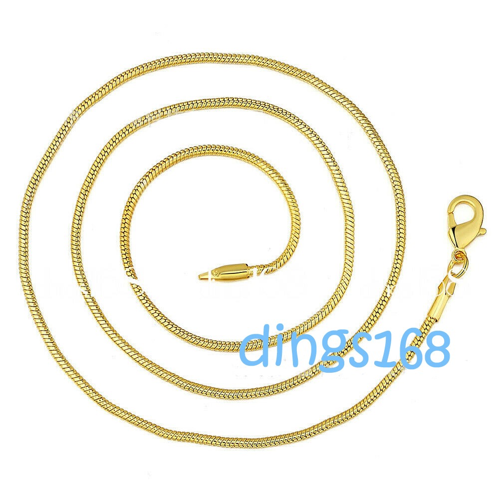 Real 18K Yellow Gold Filled Hypo-allergenic 24″ 1.2mm Thin Snake Chain Necklace