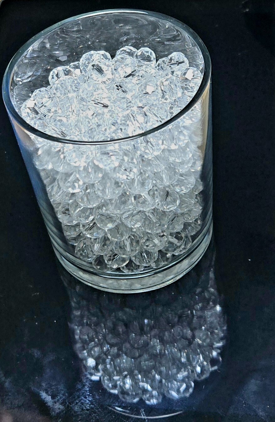 Crystal Beads 6x8mm Beads for Jewelry Making Bulk 180 pcs Clear White Roundelle