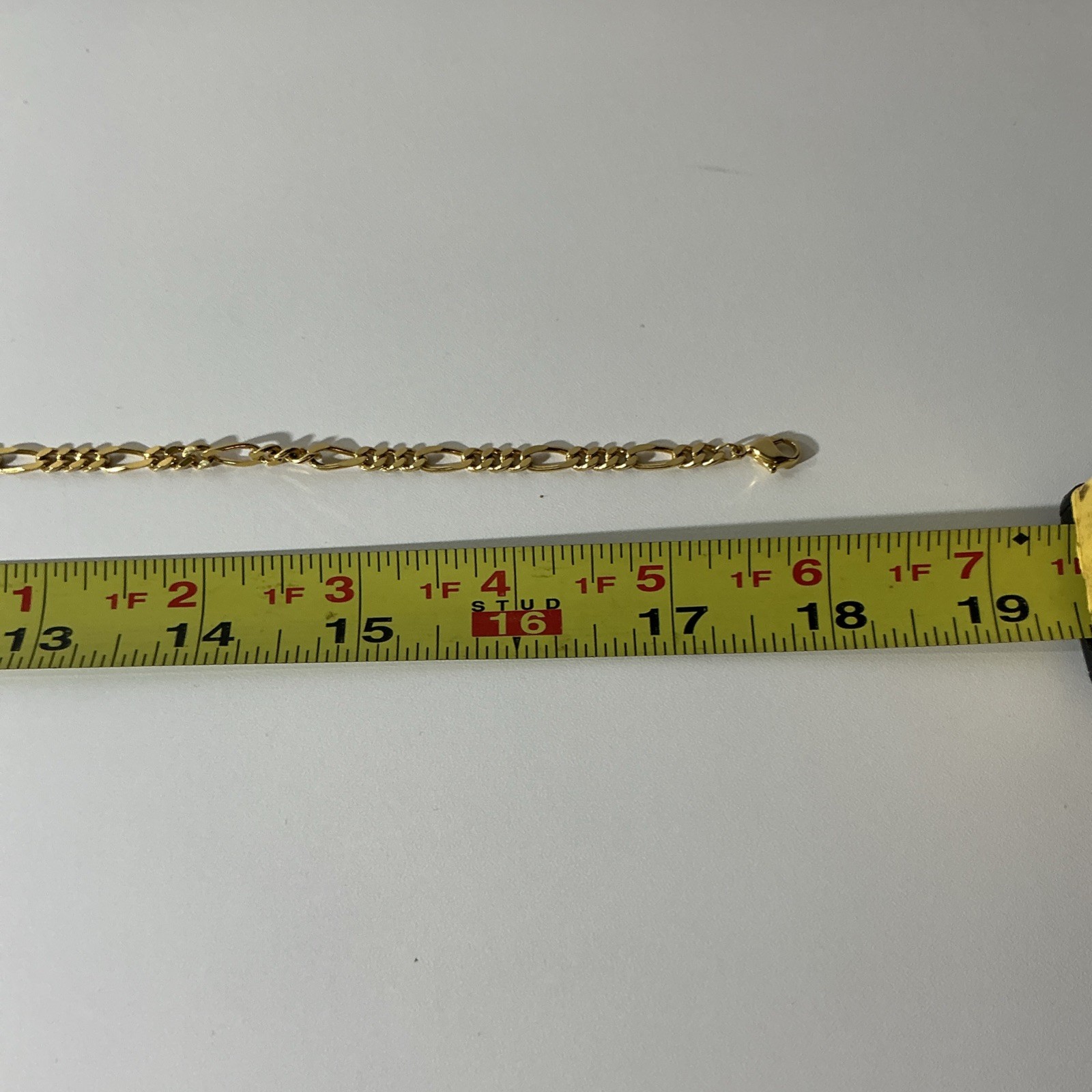 Vintage Gold Tone 18”5mm Flat Figaro Link Necklace No Tarnish