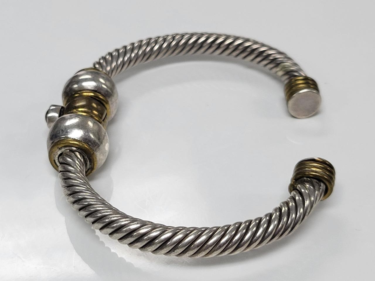 Taxco Sterling Silver And Brass Cuff Bracelet ~6-1/4″ ~ 47.7grams ~ 1-A330