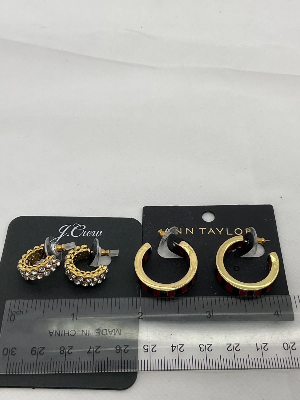 Ann Taylor J. Crew Gold Tone Hoop Earrings Jewelry Lot of 2 Pairs
