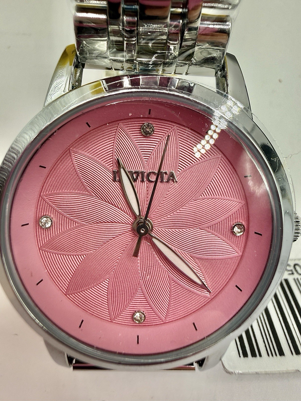 Invicta Women’s Quartz Analog Watch Pink Floral Dial Diamond Markers 32mm NEW