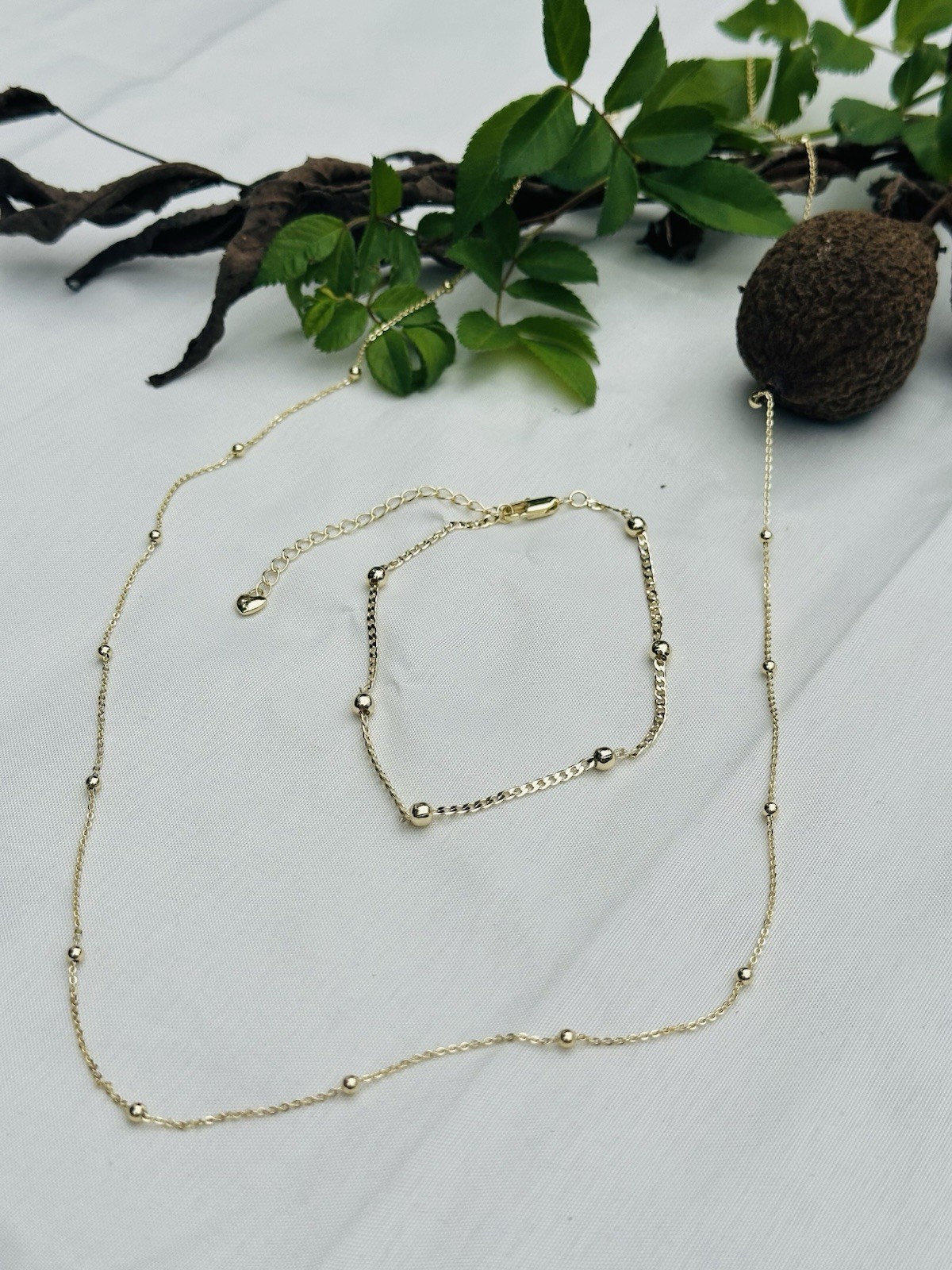 Set 2 Piezas Cadena Larga Y Pulsera Stainless Steel Uso Diario