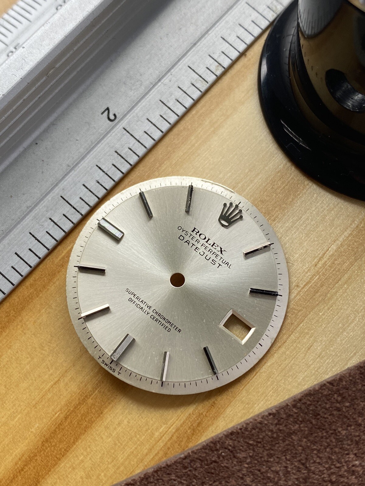 Original Rolex Datejust Steel Silver Dial Pie-Pan 1600 1601 1603 Non-Quickset