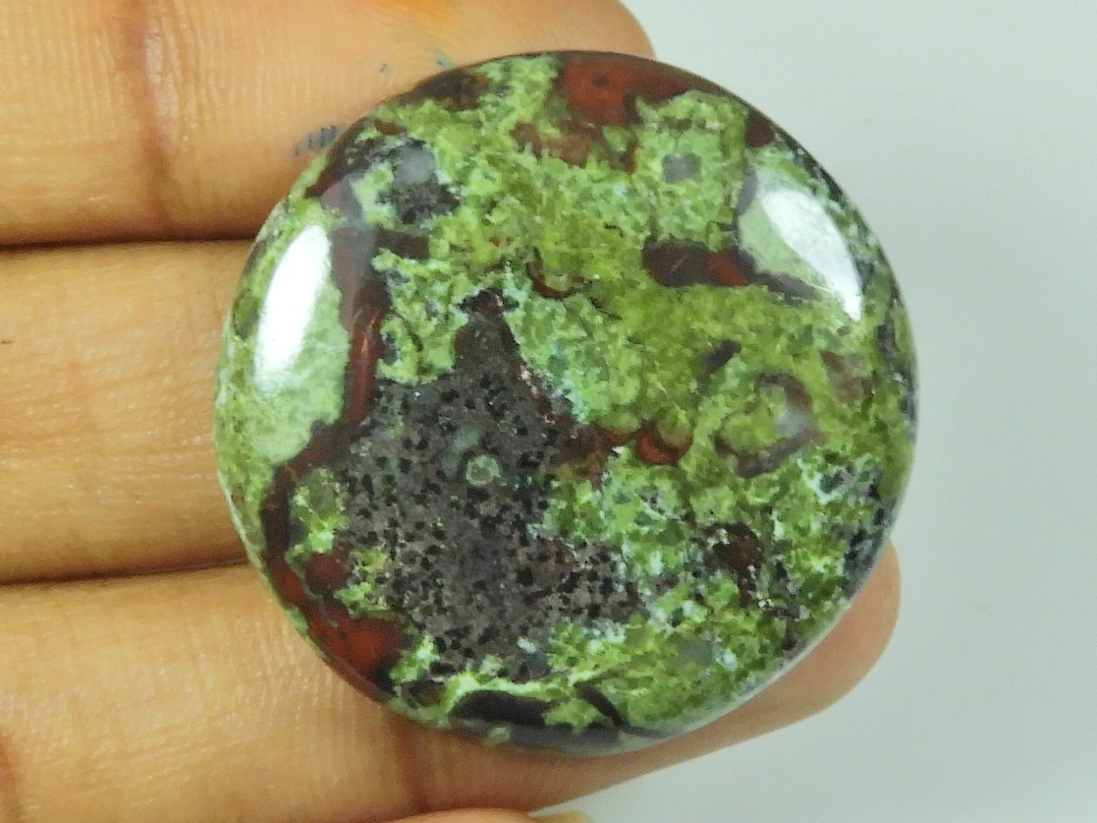 31X31X05 MM Natural Dragon Jasper Round Shape Cabochon Loose Gemstone 52Cts. l08