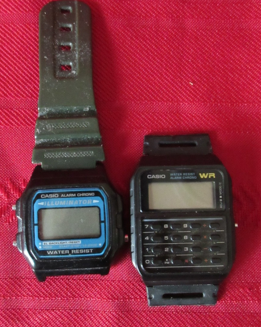 Vtg Casio Digital Watch Lot G-Shock Calculator CA53W W96H F105 A158W A153 Parts