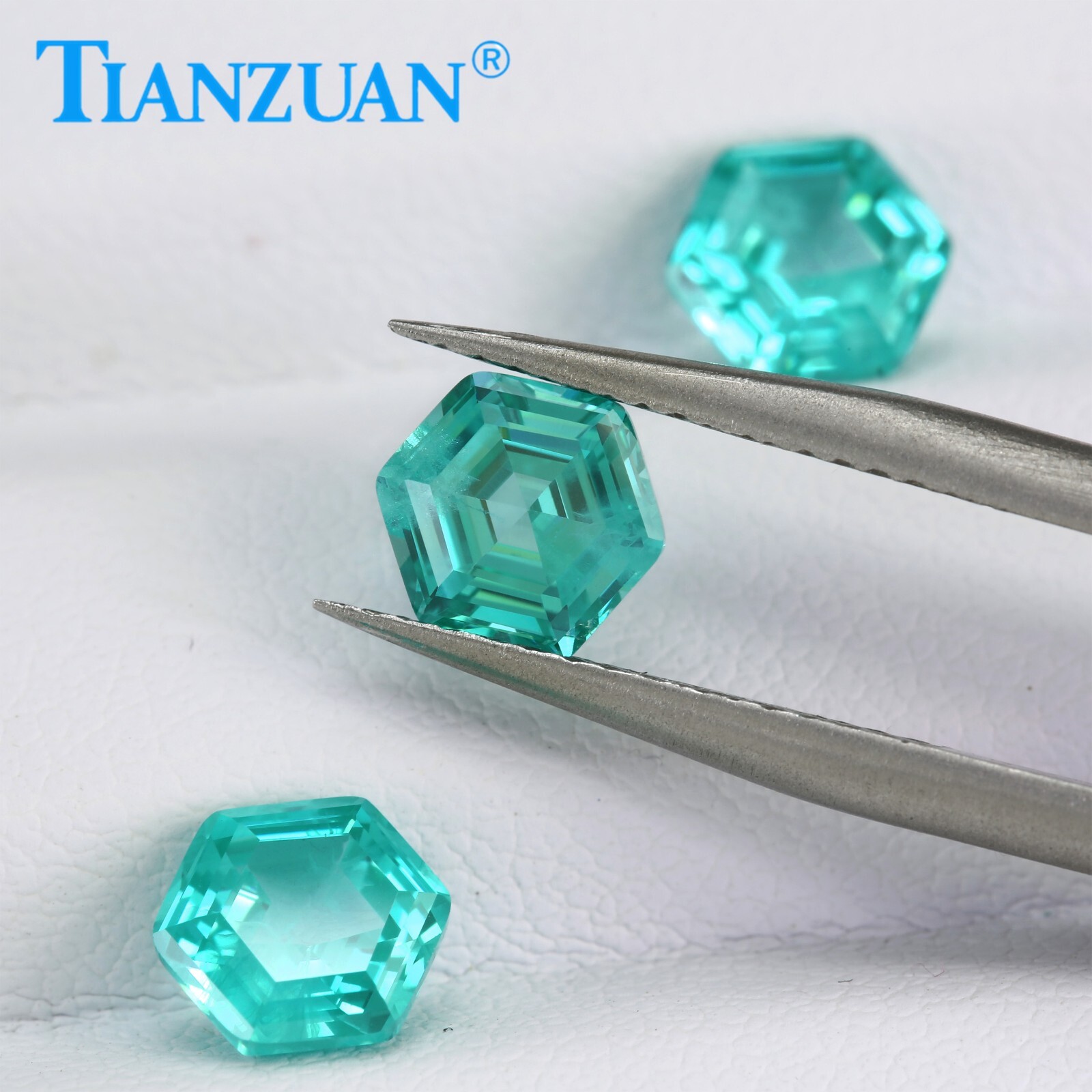 Hexagonal Shape YAG Paraiba Color Yttrium Aluminum Garnet Loose gemstone
