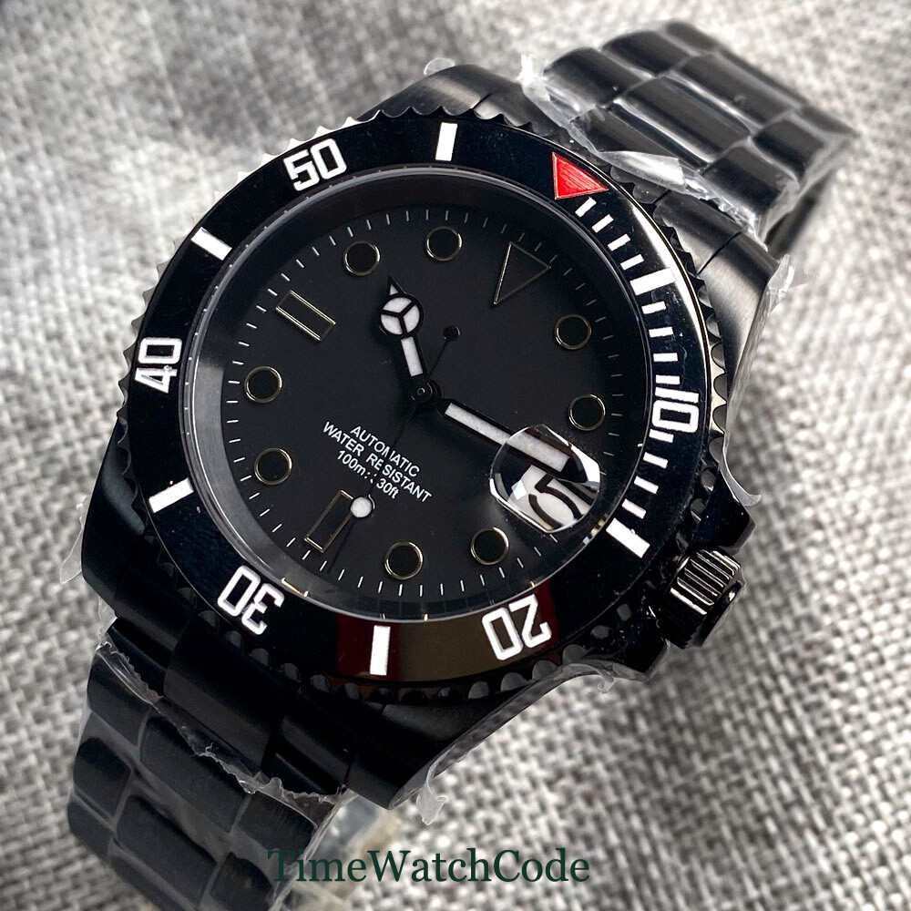 PVD Automatic Men’s Watch NH35 PT5000 Miyota8215 40mm Black Dial Sapphire Glass