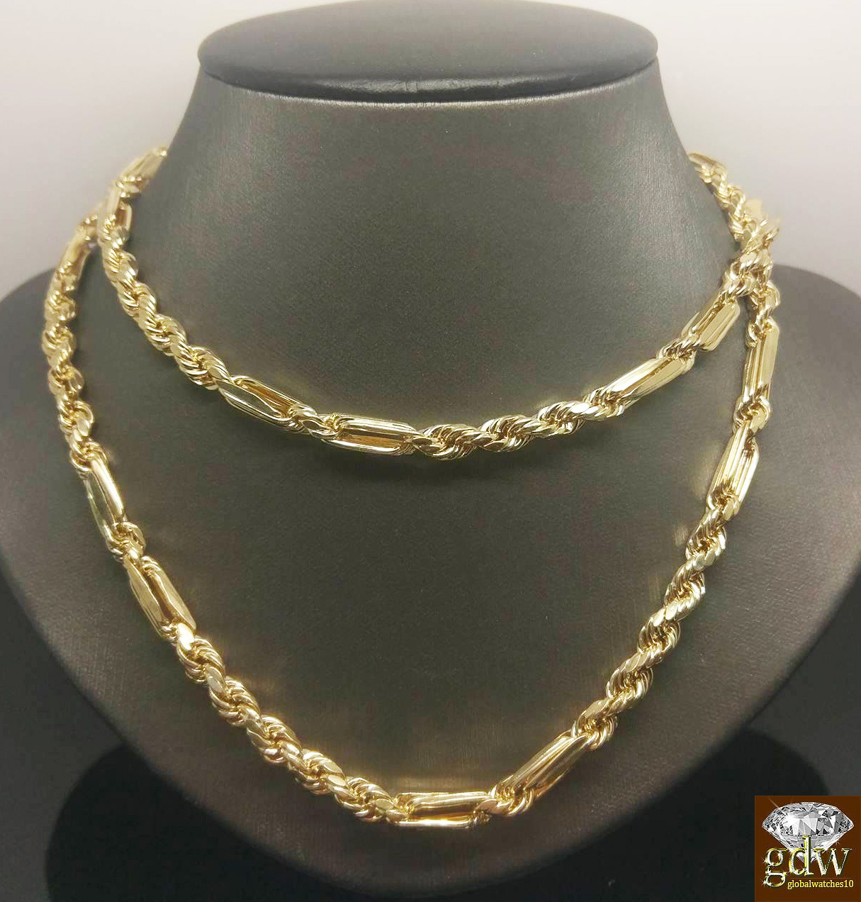 Real 10k Yellow Gold Milano Rope Chain Necklace 6mm 22″ 24″ 26″ 28″ 30″