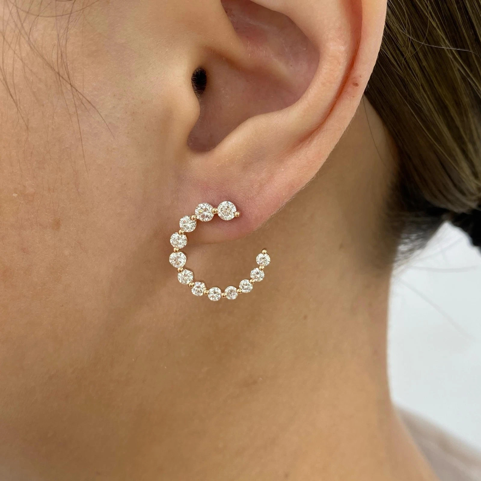 2Ct Round Cut Lab-Created Diamond Women’s Stud Earrings 14K Yellow Gold Plated