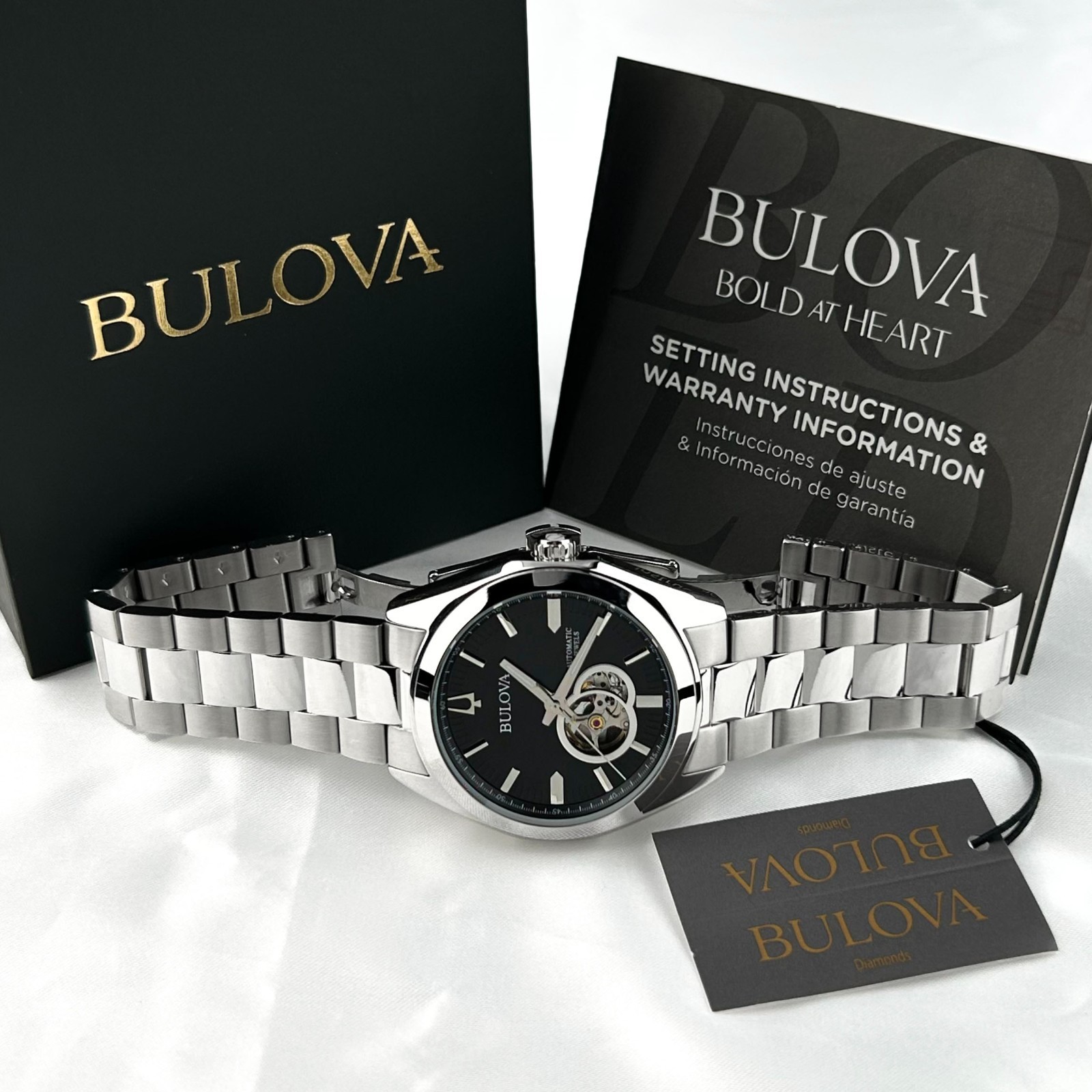 New w/box/Bulova Classic Surveyor 96A270 black Dial Men’s Automatic Watch 42mm